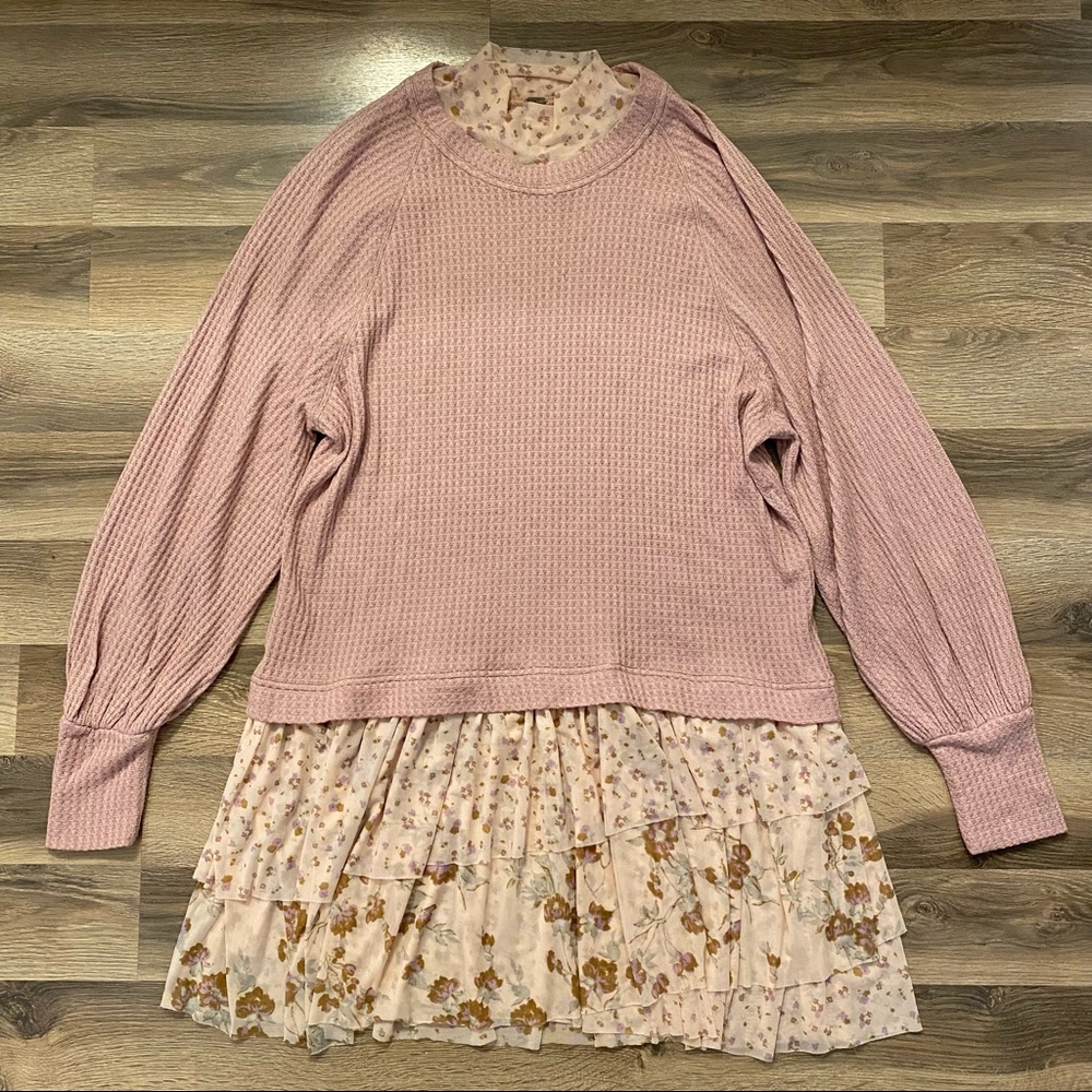 Free People Opposites Attract Pink Sweater Dress - Picture 2 of 9